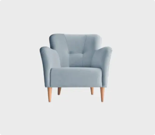 Patio armchair in blue with solid Patio armchair in blue with solid