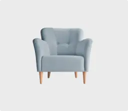 Patio armchair in blue with solid